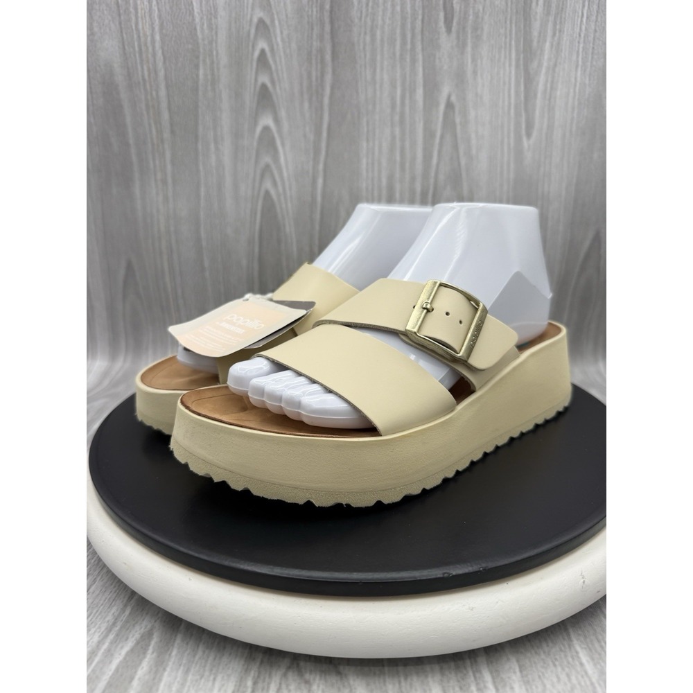 Birkenstock Papillio Almina Womens US 6 EU 37 N Oyster Platform Wedge Sandals
